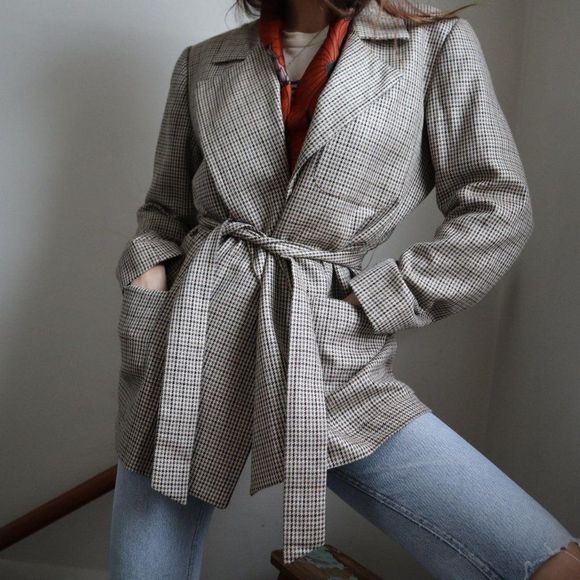 Vintage Union Made Calvin Klein Classics Houndstooth Blazer - Picture 3 of 4